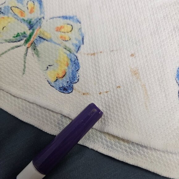 White Oval Tablecloth Butterfly 80 x 34 Cotton Spring Cloth Cover Dining Kitchen - Picture 8 of 8